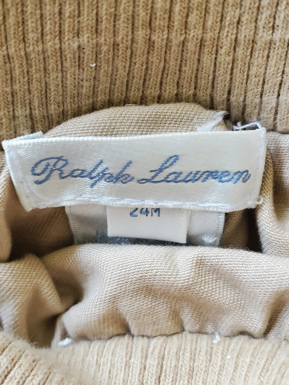 Ralph Lauren Girls' Tan Cotton Skort. Size 24 Mth